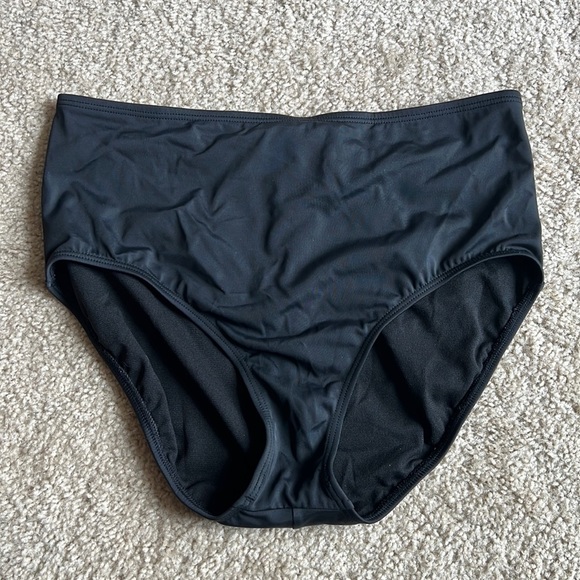 Jantzen Swim Suit bathing suit bottoms black high waist full coverage size 14 - Picture 2 of 10